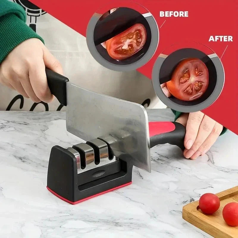 4-Segment Handheld Knife Sharpener – Multi-Functional Kitchen Stone